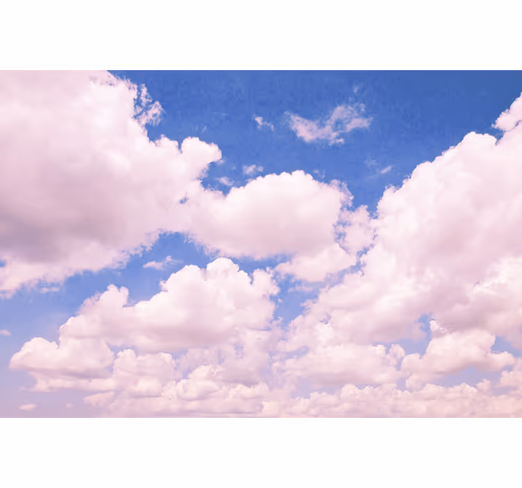 Fluffy Pink Clouds sky mural wallpaper - TenStickers