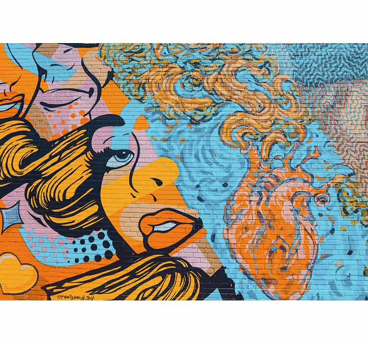 Urban art wall mural colorful city vibes - TenStickers