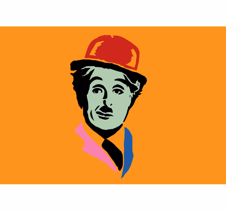 Iconic silent film star wall mural painting - TenStickers