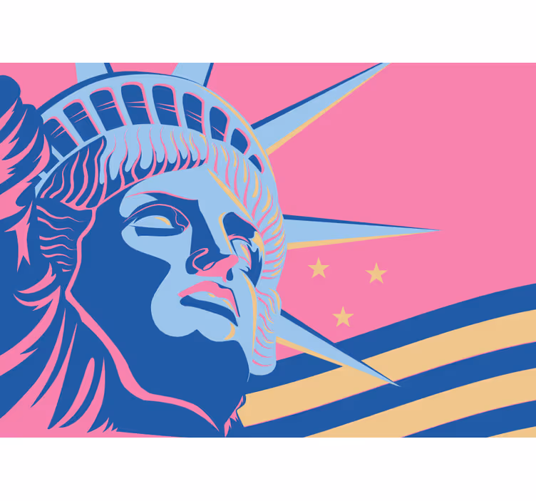 Wall mural city liberty monument - TenStickers
