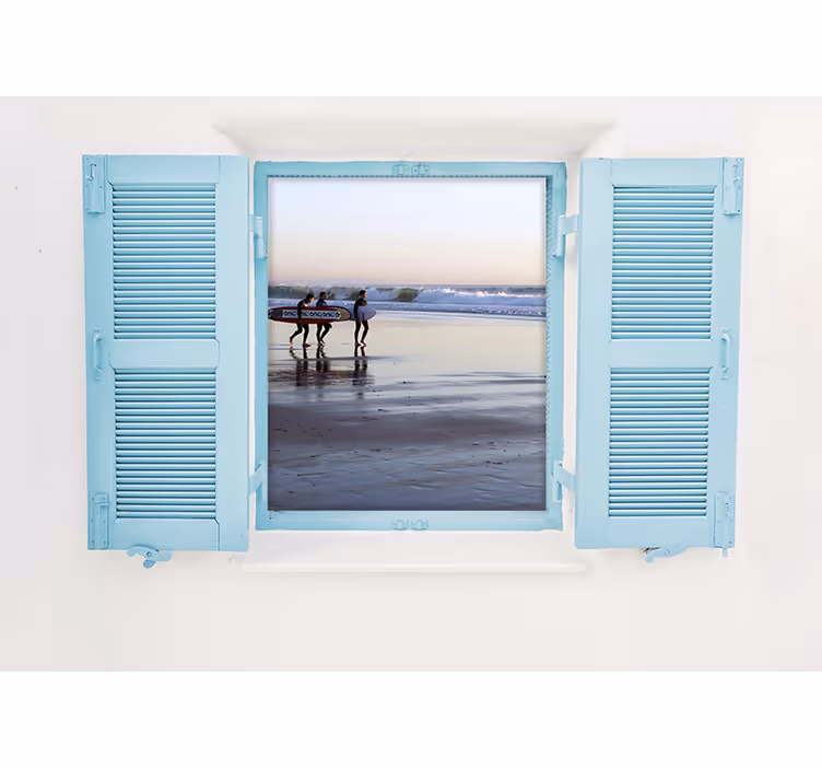 Wall mural city beach surfing landscape - TenStickers