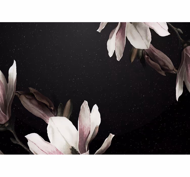 Flowers wall mural magnolia floral design - TenStickers
