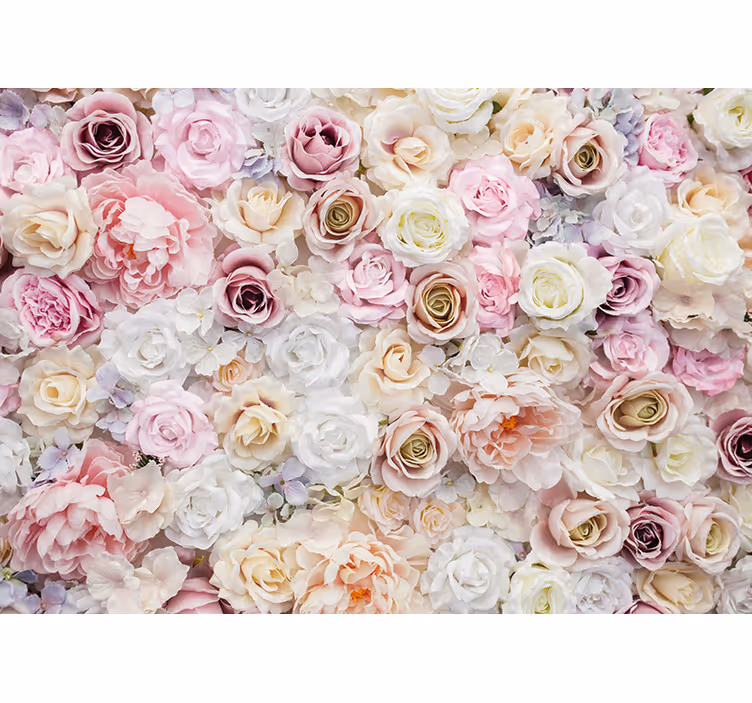 Flowers wall mural rose blossom collection - TenStickers