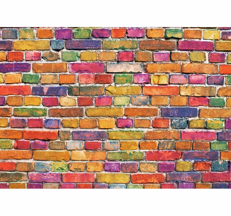 Urban art wall mural colorful brick design - TenStickers