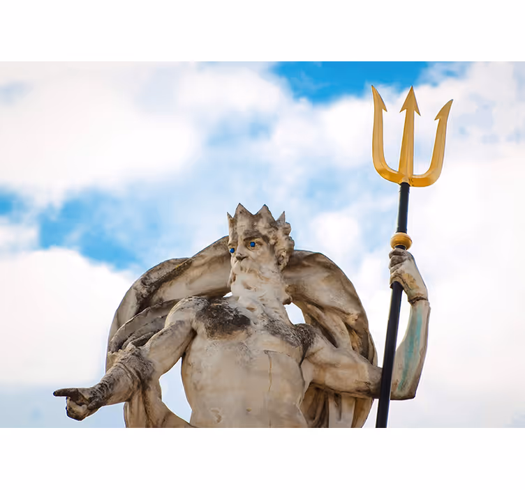 Mythical ocean ruler wall mural painting - TenStickers