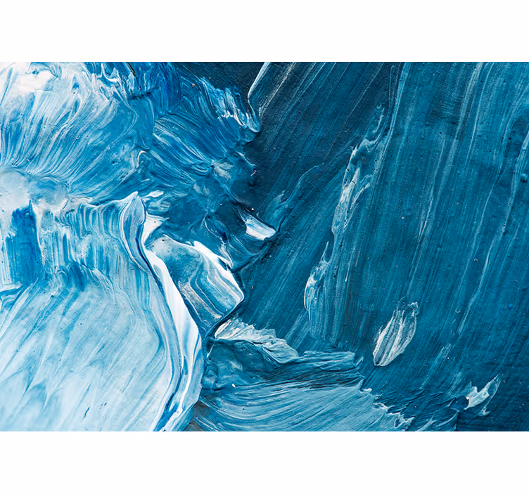 Abstract mural wallpaper in blue artistic swirls - TenStickers