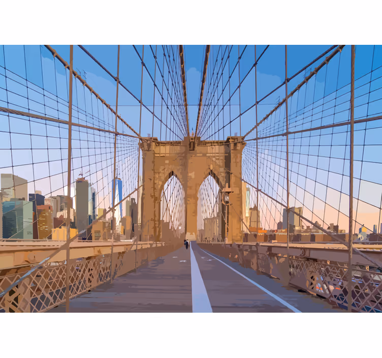 Wall mural city brooklyn bridge viewpoint - TenStickers