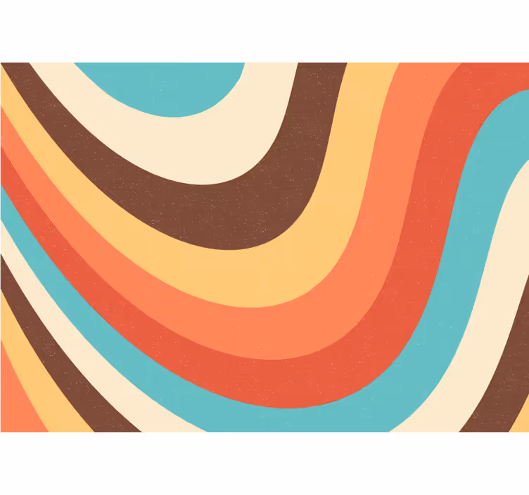Abstract mural wallpaper curved color waves - TenStickers