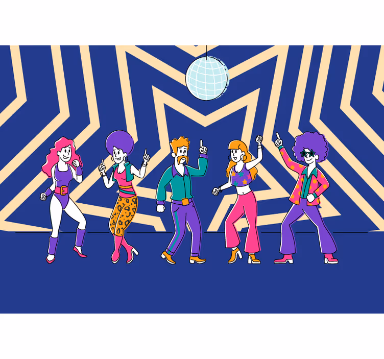 Wall mural music retro dance celebration - TenStickers