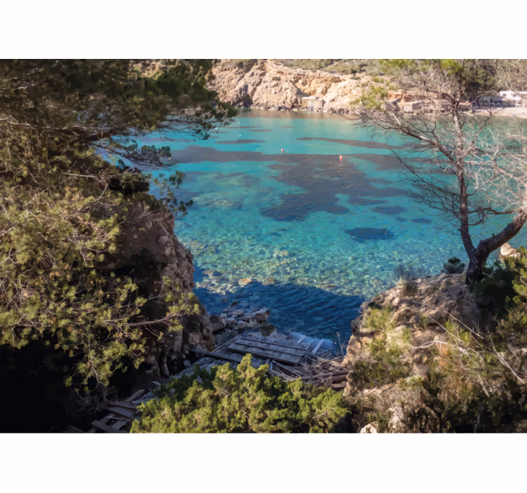 Nature wall mural tranquil coastal view - TenStickers