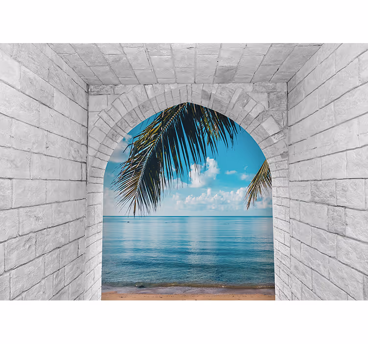 Nature wall mural palm tree getaway - TenStickers