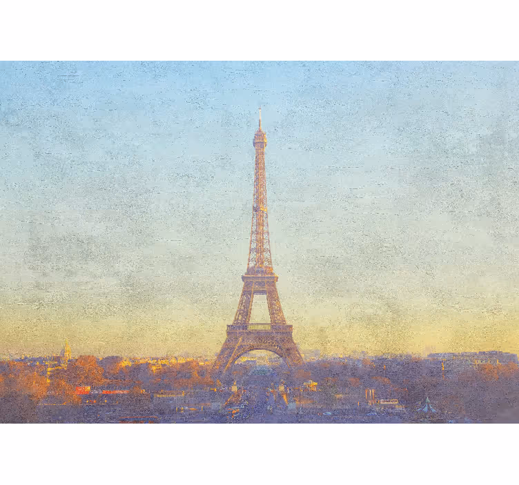 Wall mural paris eiffel tower at dusk - TenStickers