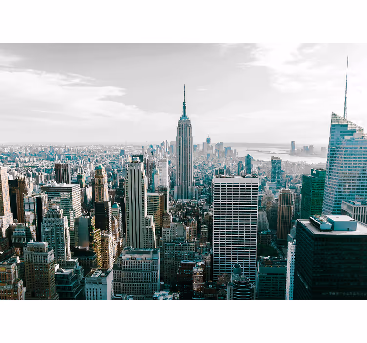 New york wall mural iconic city skyline decor - TenStickers