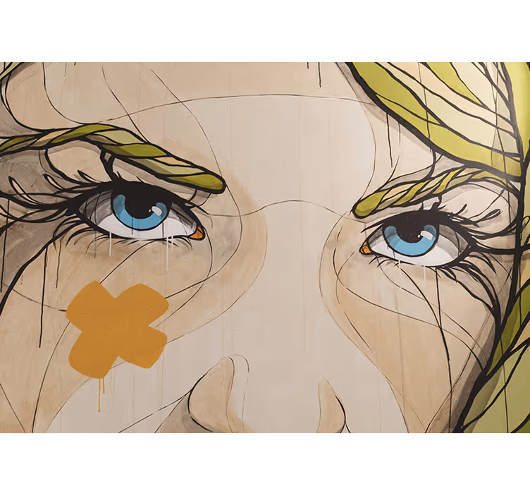 Wall mural painting eyes with expressions - TenStickers