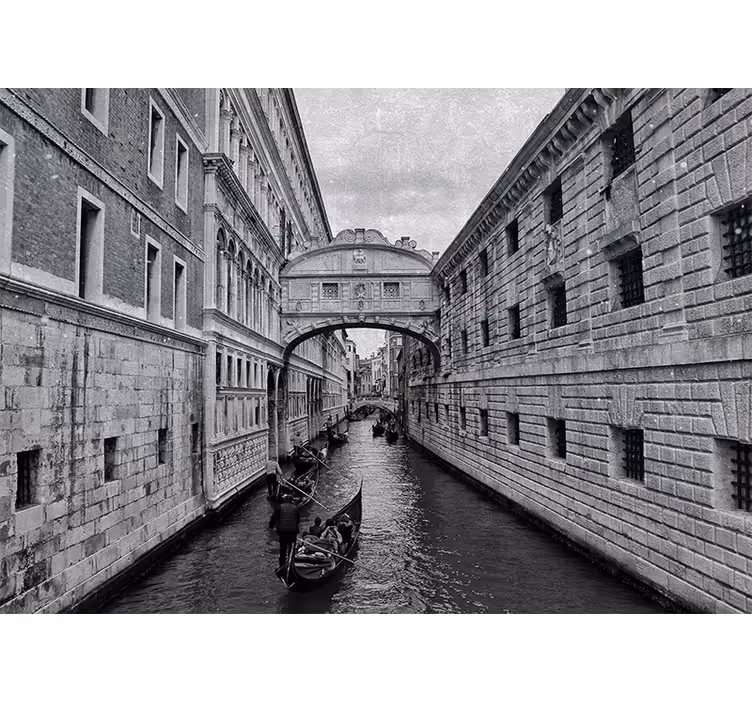 Wall mural city venetian waterway scene - TenStickers