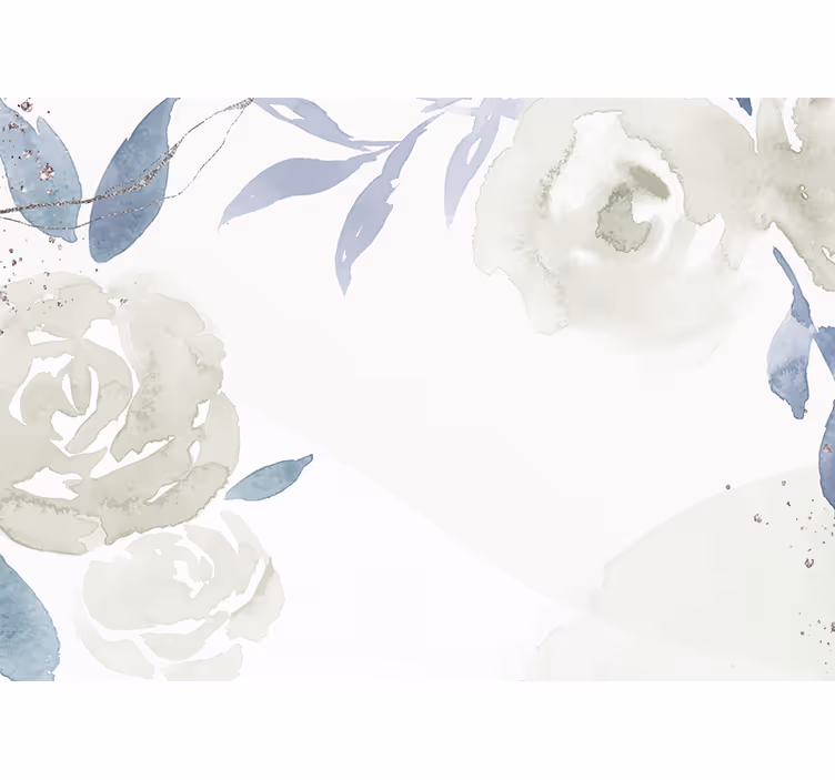 Elegant abstract design flowers wall mural - TenStickers