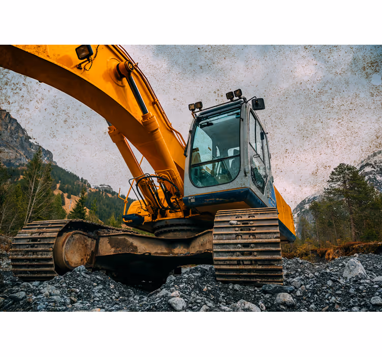 Automotive wall murals heavy machinery excavator - TenStickers