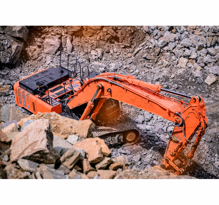 Automotive wall murals excavator at work - TenStickers