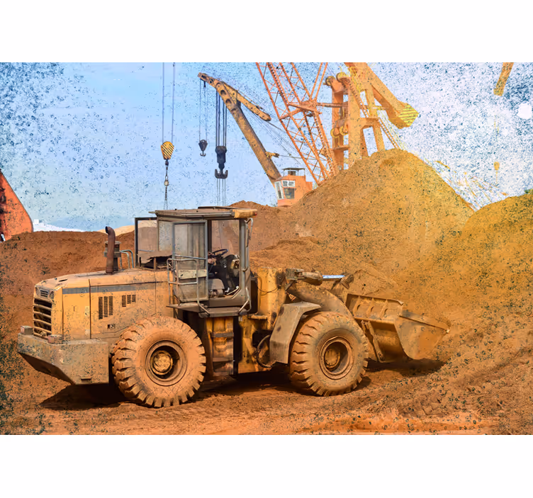 Automotive wall murals construction loader equipment - TenStickers