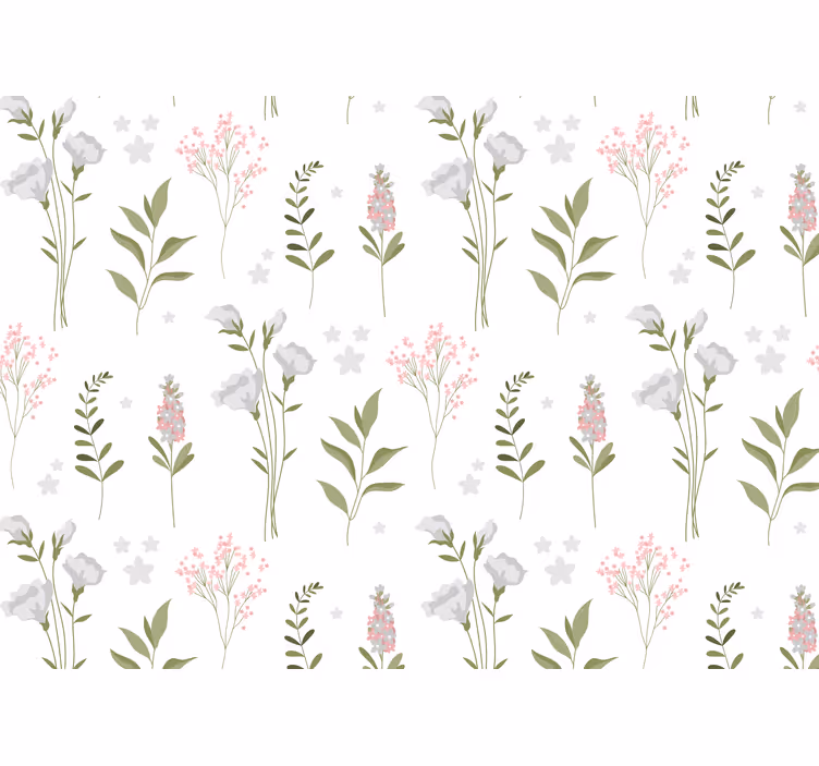 Flowers wall mural with delicate floral designs - TenStickers
