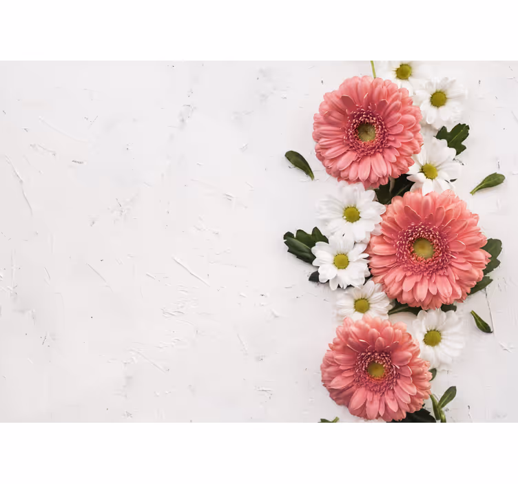 Flowers wall mural pink floral arrangement - TenStickers