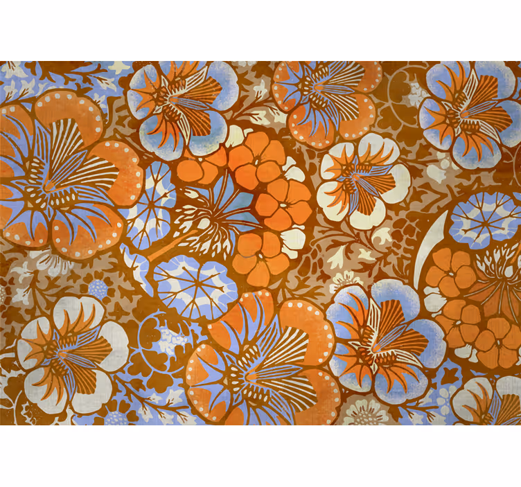 Flowers wall mural floral patterns delight - TenStickers