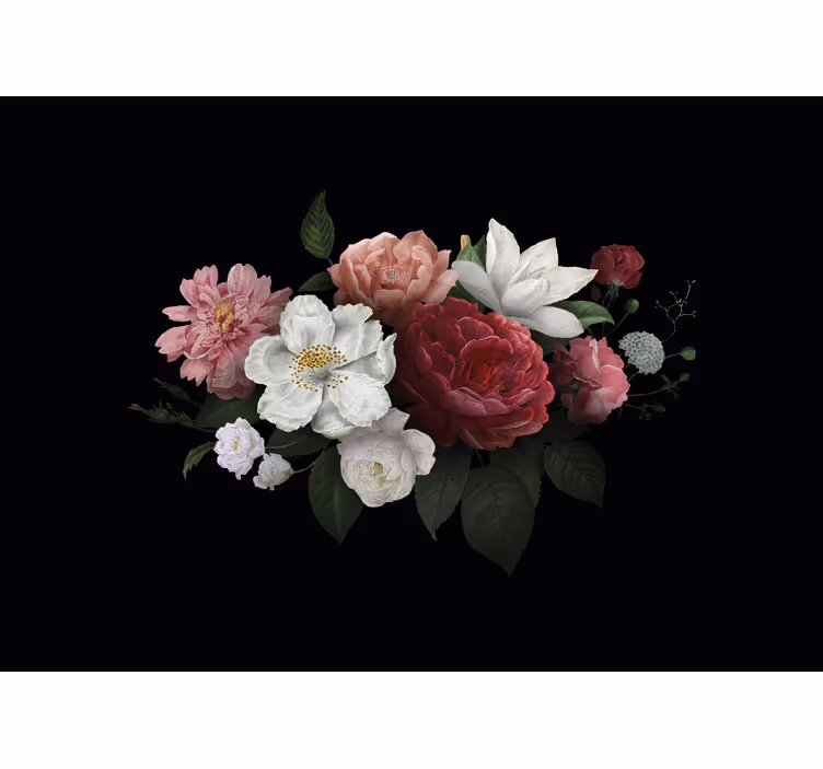 Flowers wall mural blooming floral design - TenStickers