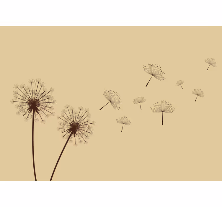 Flowers wall mural dandelion breeze design - TenStickers