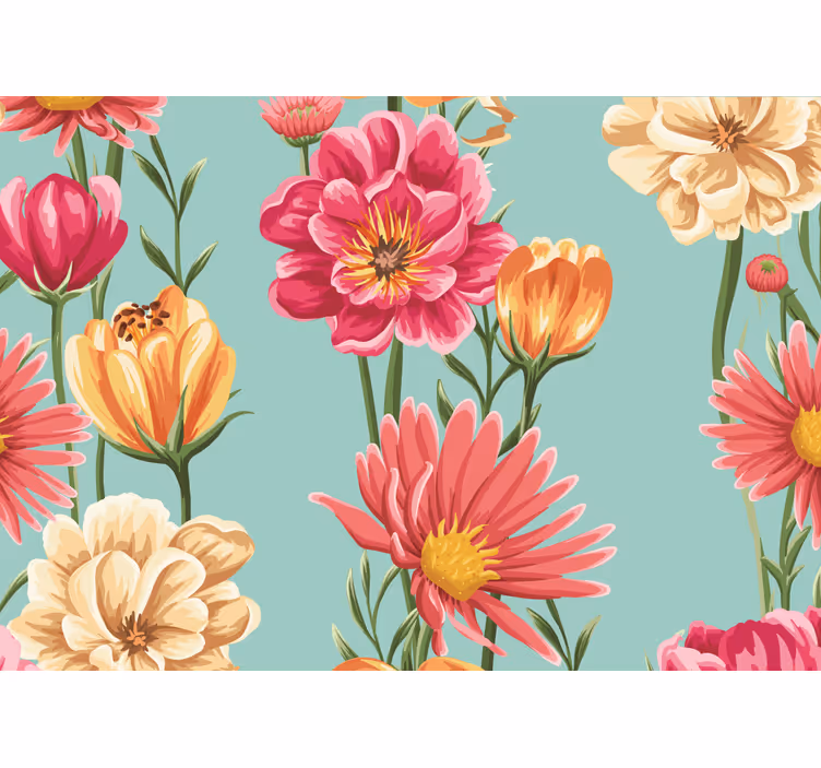Flowers wall mural colorful floral arrangement - TenStickers