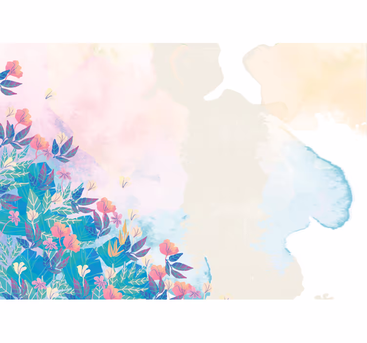 Vibrant Floral Splash abstract mural wallpaper - TenStickers