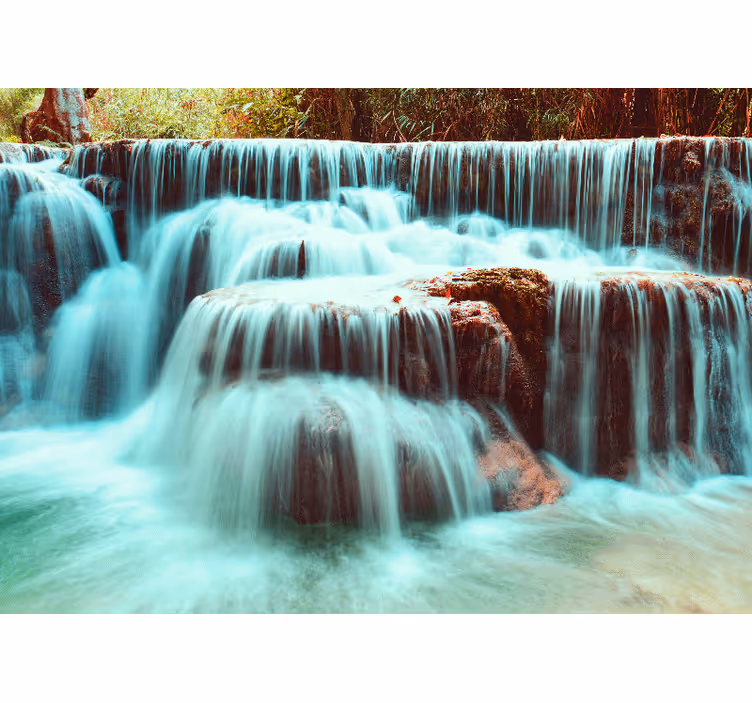 Waterfall wall mural serene cascade flow - TenStickers