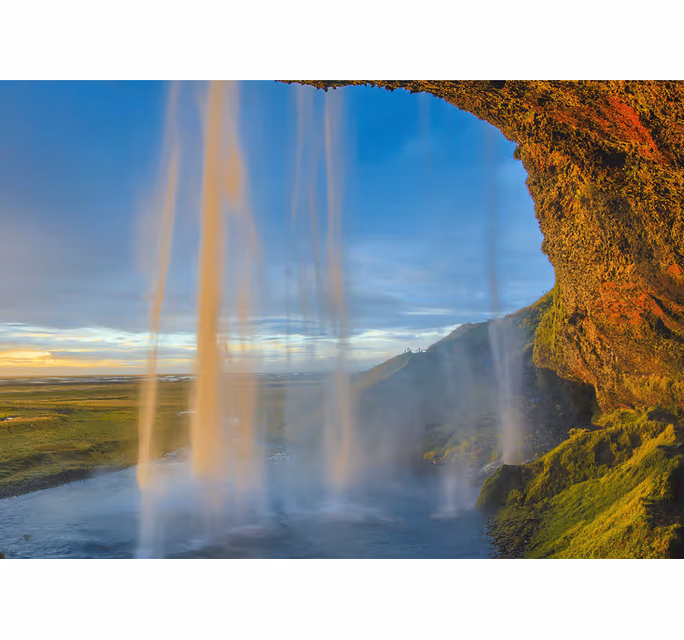Mountain wall mural majestic waterfall viewpoint - TenStickers