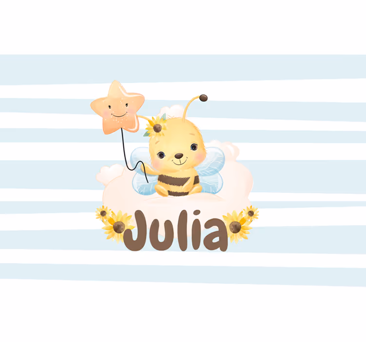 Wall mural nursery cute bee illustration - TenStickers
