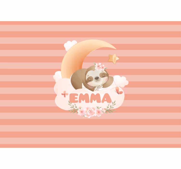 Childrens bedroom wall mural sloth and moon - TenStickers