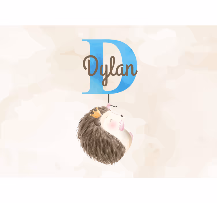 Childrens bedroom wall mural cute hedgehog design - TenStickers