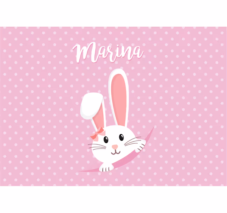 Childrens bedroom wall mural bunny with bow - TenStickers