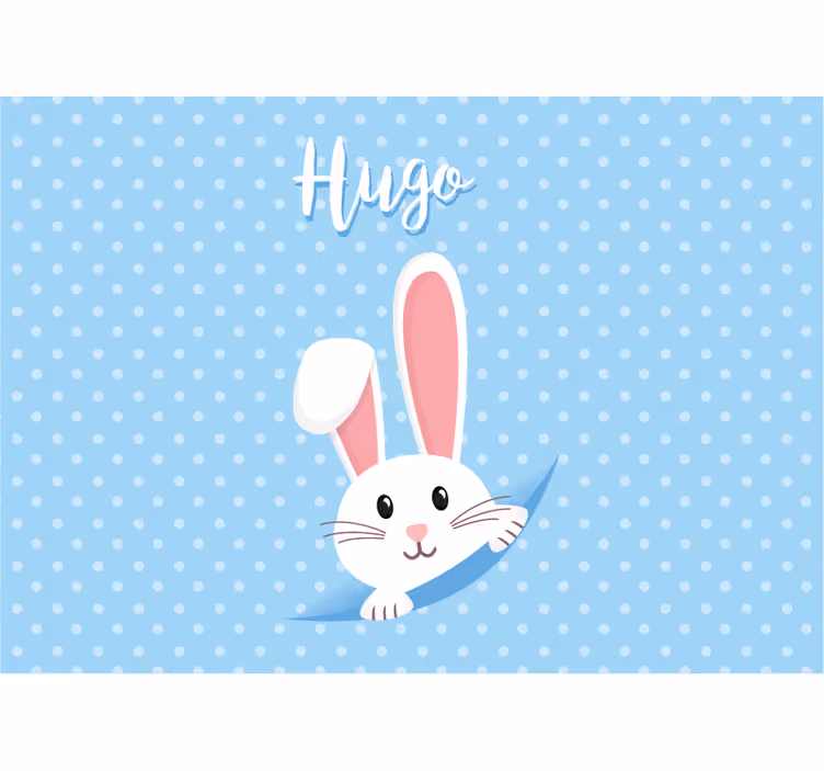 Wall mural animals happy bunny design - TenStickers