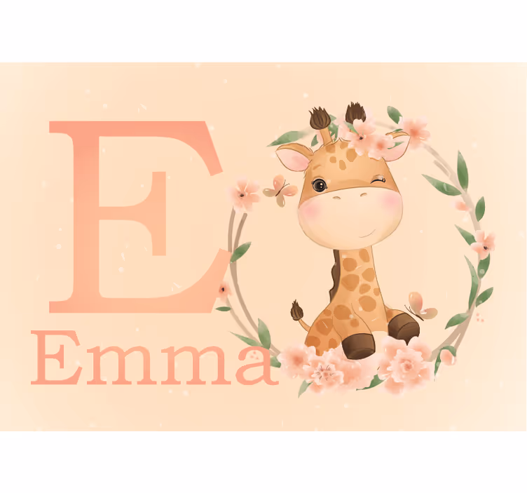 Childrens bedroom wall mural cute giraffe design - TenStickers