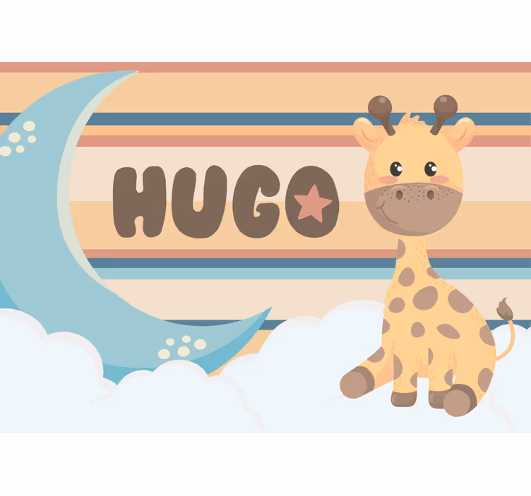 Childrens bedroom wall mural adorable giraffe art - TenStickers