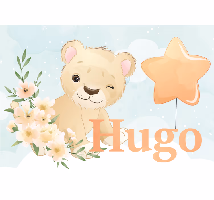 Wall mural animals cute lion design - TenStickers