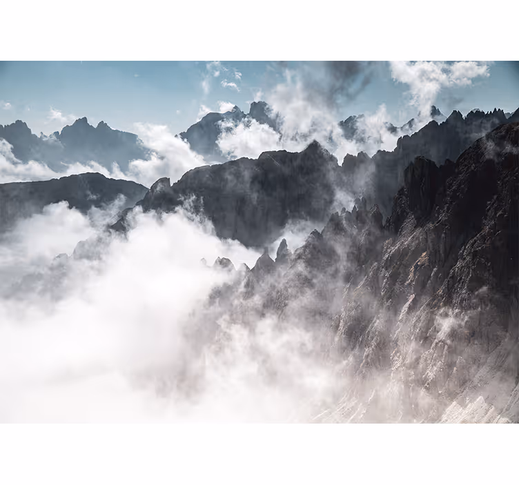 Mountain wall mural majestic peak silhouette - TenStickers