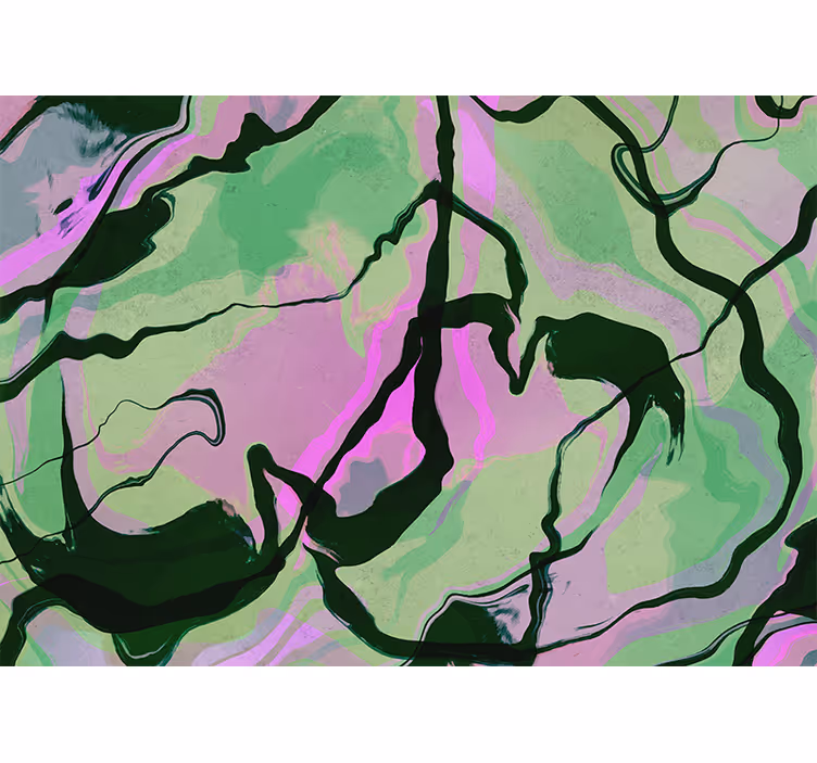 Abstract mural wallpaper organic shape design - TenStickers