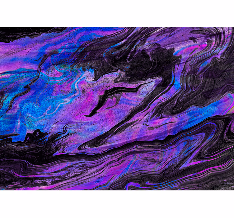 Abstract mural wallpaper in swirling purple patterns - TenStickers
