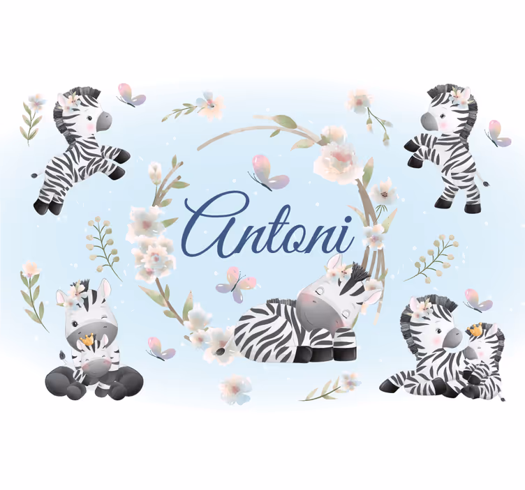 Wall mural animals zebra playtime design - TenStickers