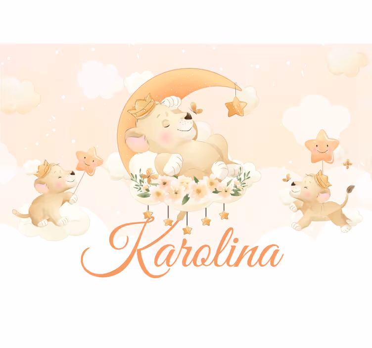 Wall mural animals dreamy lion scene - TenStickers