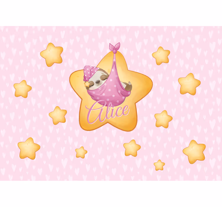 Wall mural nursery sloth in stars - TenStickers
