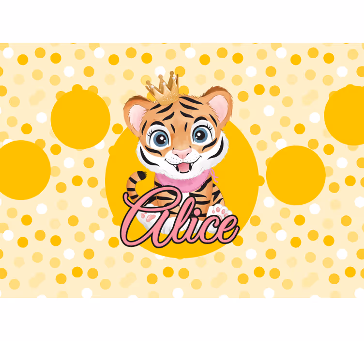 Wall mural animals cute tiger design - TenStickers