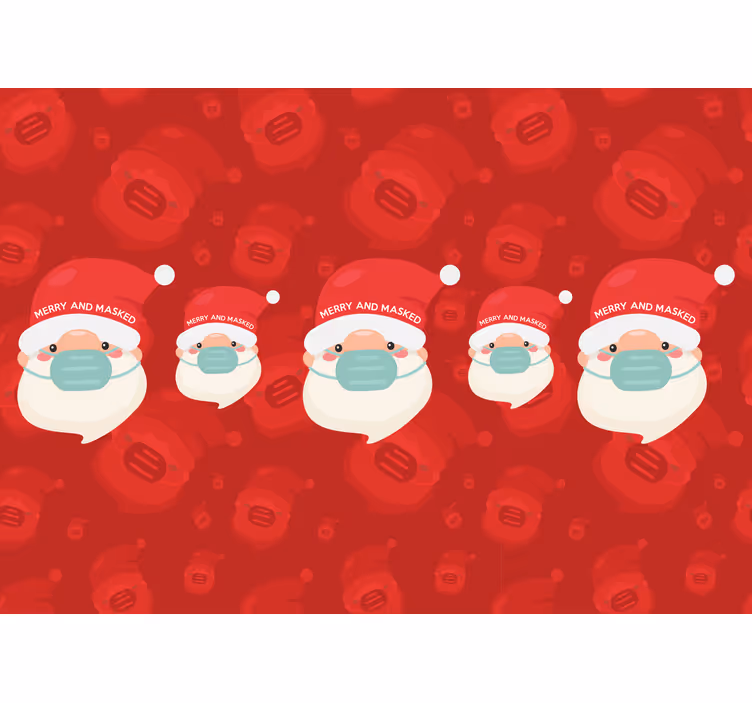 Wall mural christmas santa with mask - TenStickers