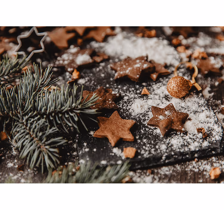 Wall mural christmas festive gingerbread stars - TenStickers