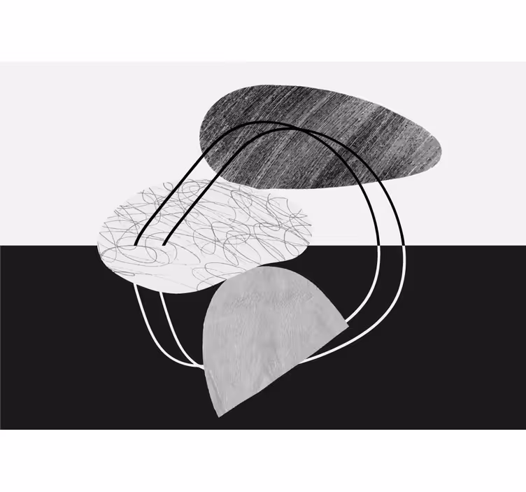 Abstract mural wallpaper geometric mono shapes - TenStickers